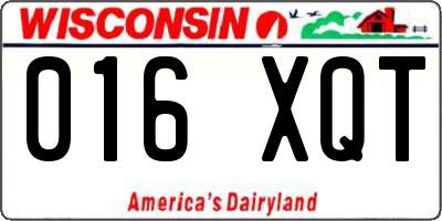 WI license plate 016XQT