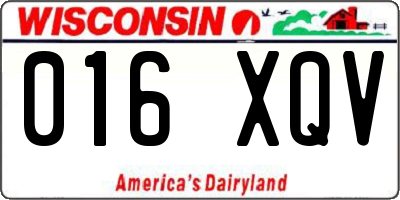 WI license plate 016XQV