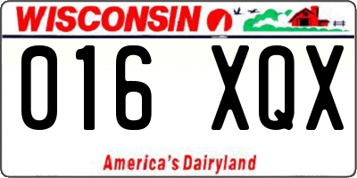 WI license plate 016XQX