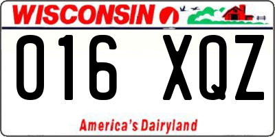WI license plate 016XQZ