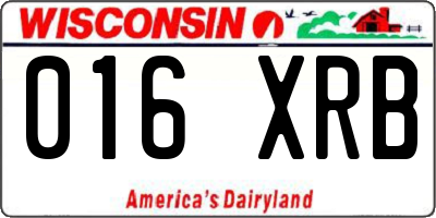 WI license plate 016XRB