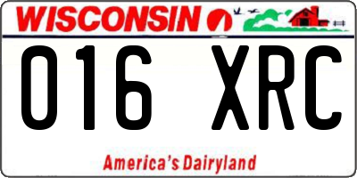 WI license plate 016XRC