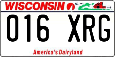 WI license plate 016XRG