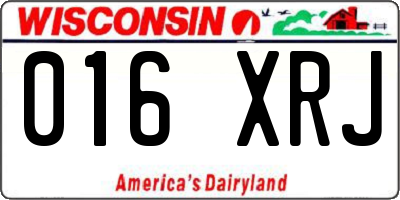 WI license plate 016XRJ