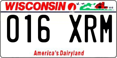 WI license plate 016XRM