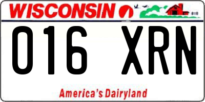 WI license plate 016XRN