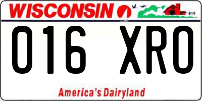 WI license plate 016XRO