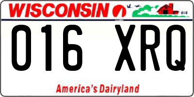 WI license plate 016XRQ
