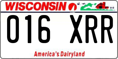 WI license plate 016XRR