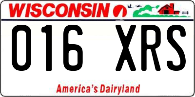 WI license plate 016XRS
