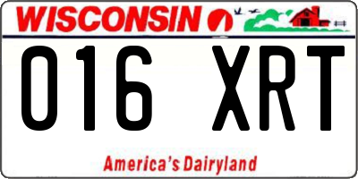 WI license plate 016XRT