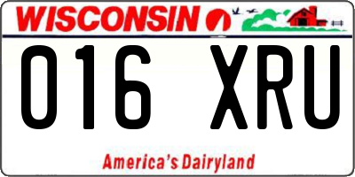 WI license plate 016XRU
