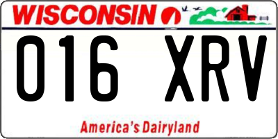 WI license plate 016XRV