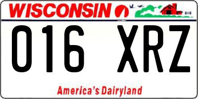 WI license plate 016XRZ