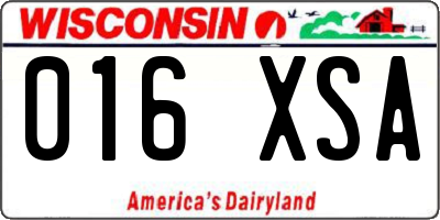 WI license plate 016XSA