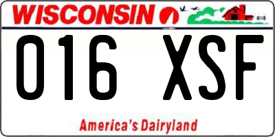 WI license plate 016XSF