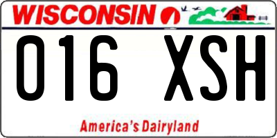 WI license plate 016XSH