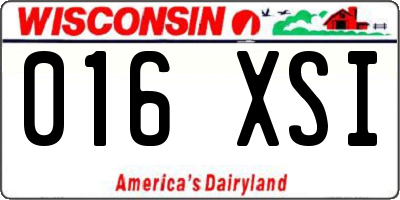 WI license plate 016XSI