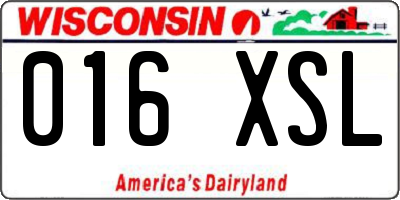 WI license plate 016XSL