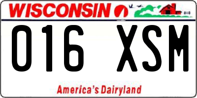 WI license plate 016XSM