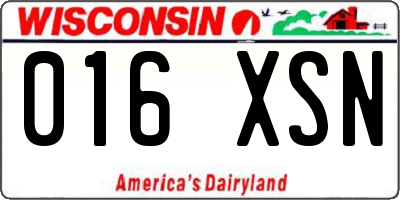 WI license plate 016XSN