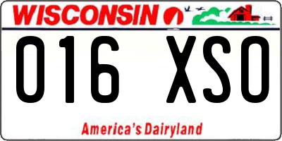WI license plate 016XSO
