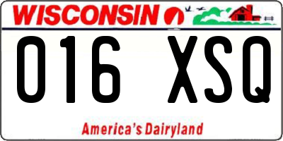 WI license plate 016XSQ