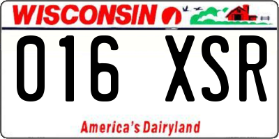 WI license plate 016XSR