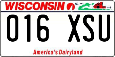 WI license plate 016XSU