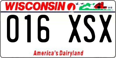 WI license plate 016XSX
