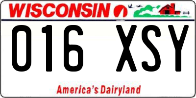 WI license plate 016XSY
