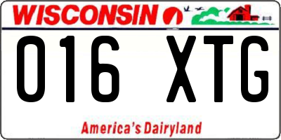 WI license plate 016XTG