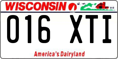 WI license plate 016XTI