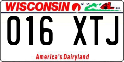WI license plate 016XTJ