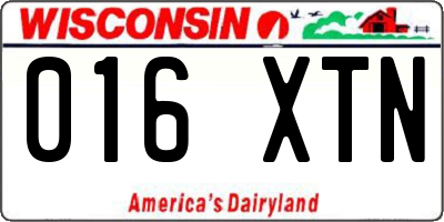 WI license plate 016XTN