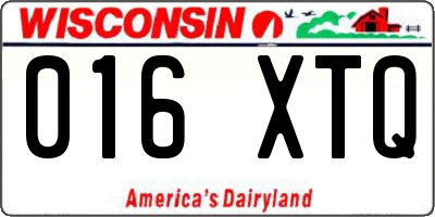 WI license plate 016XTQ