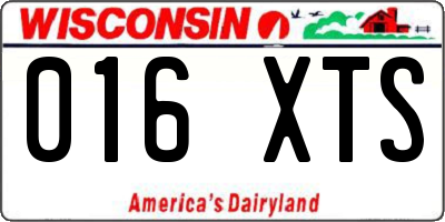 WI license plate 016XTS