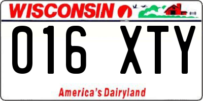 WI license plate 016XTY