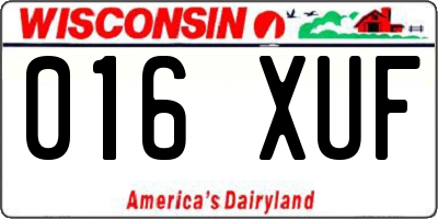WI license plate 016XUF