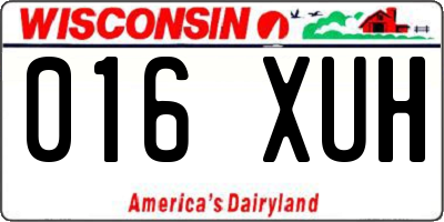 WI license plate 016XUH