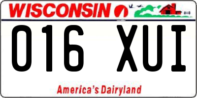WI license plate 016XUI