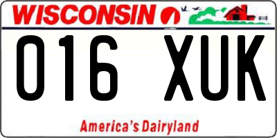 WI license plate 016XUK