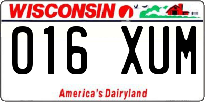WI license plate 016XUM