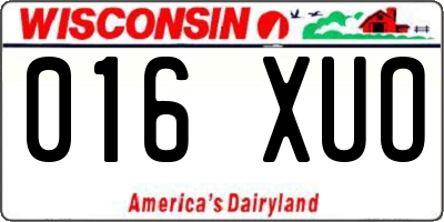 WI license plate 016XUO