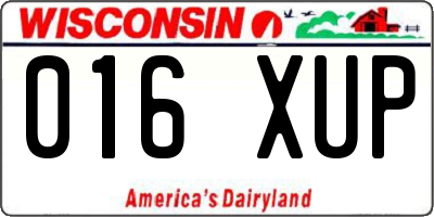 WI license plate 016XUP