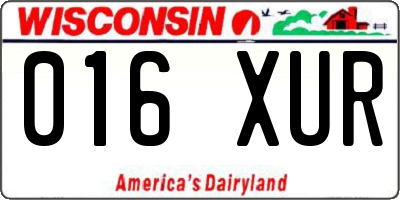 WI license plate 016XUR