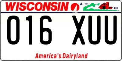 WI license plate 016XUU