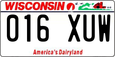 WI license plate 016XUW