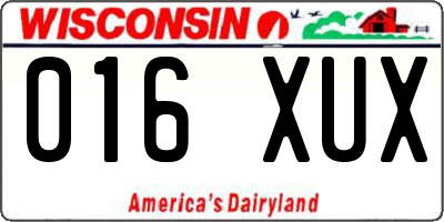 WI license plate 016XUX