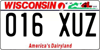 WI license plate 016XUZ